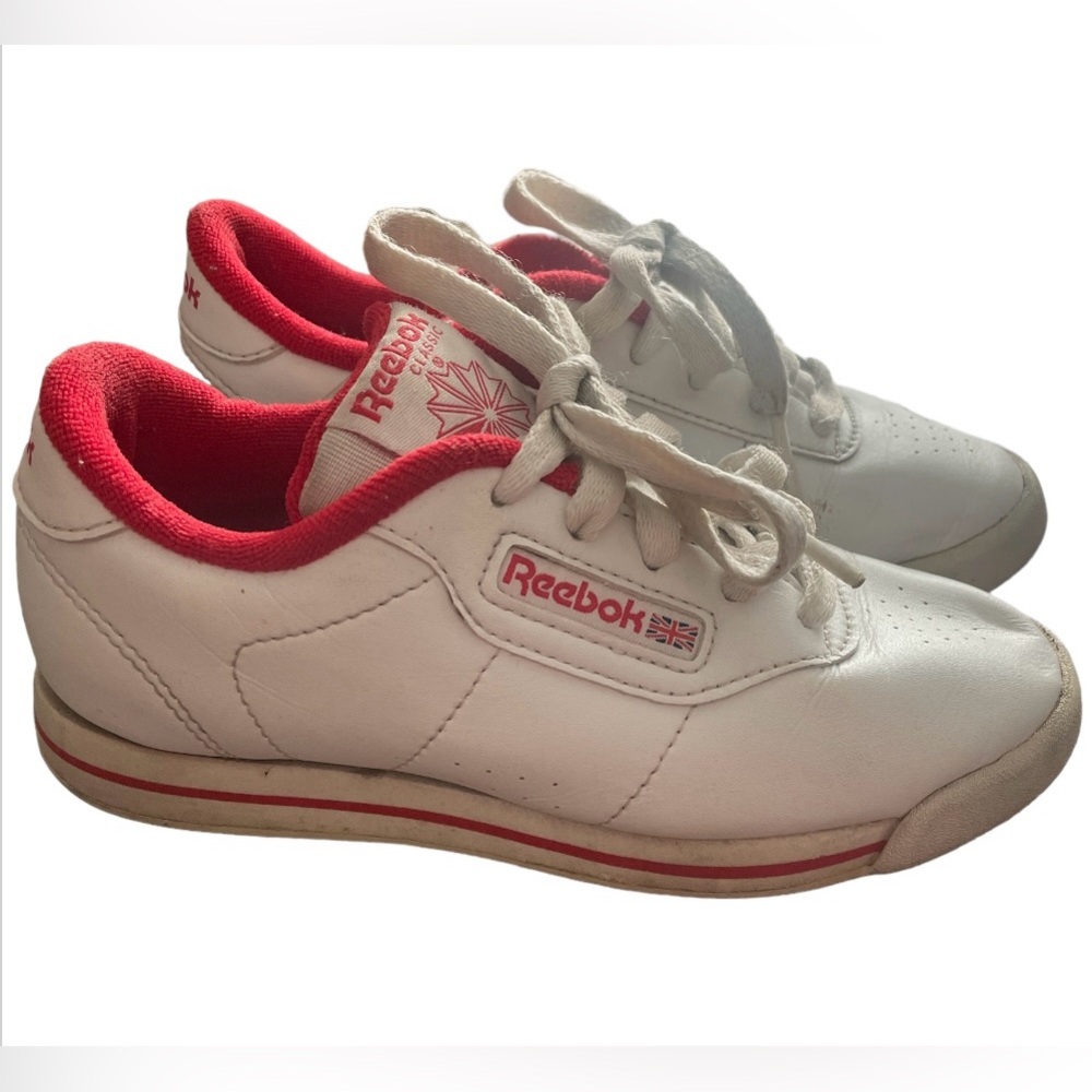 Reebok Classic Princess White Red Girls Sneakers Cheer Dance Parade Sz 12